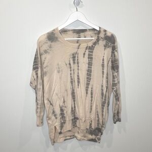 Chan Luu Tie Dye Oversized Long Sleeve Top 45% Cashmere, 55% Silk